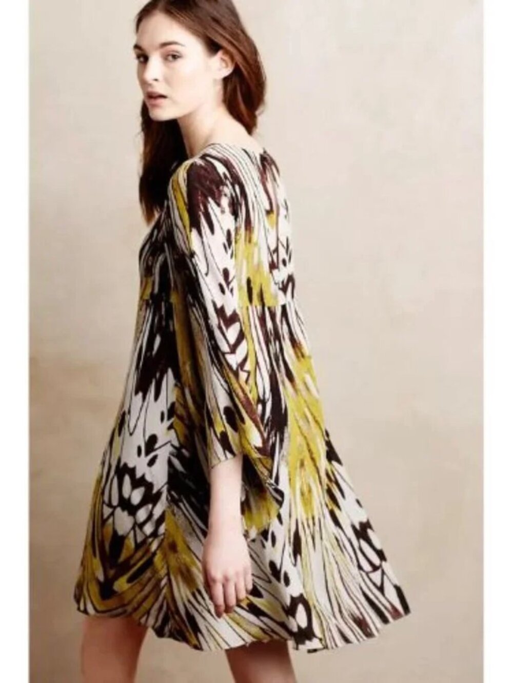 100% Silk Anthropologie Leifsdottir Sarita Swing Dress Size 4